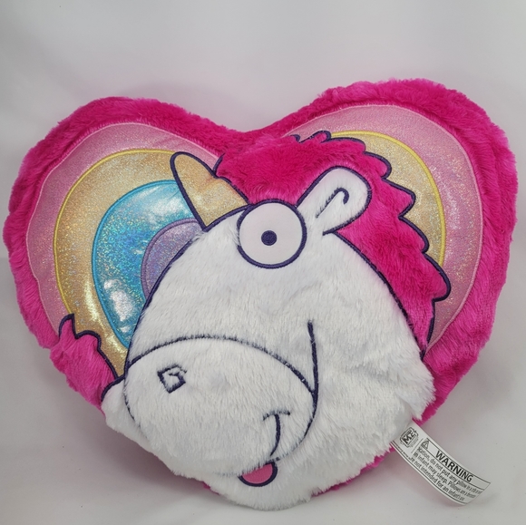 Universal Studios Despicable Me It's So Fluffy Heart Unicorn Rainbow Plush - Picture 6 of 14